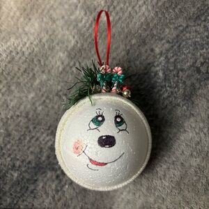 Festive Styrofoam Snowman Ornament